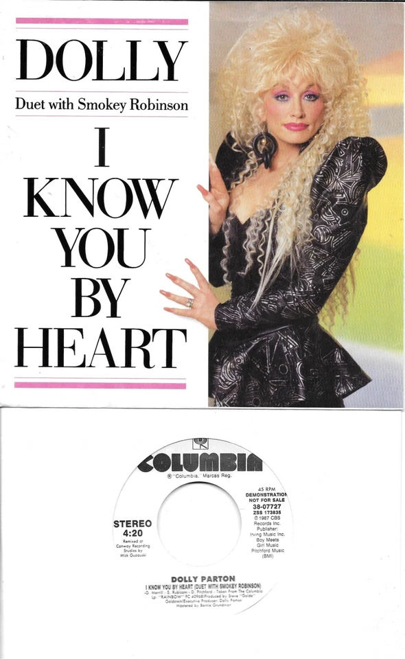DOLLY PARTON I Know You By Heart  rare promo 45 with PicSleeve - Image 1 of 1