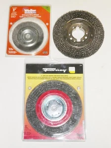 Lot of 3 Crimped 8" and 5" Wire Wheel Brush - Forney, Weiler Vortec Pro - Picture 1 of 4