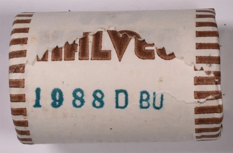 1988-D Kennedy Half Dollar $10 Roll - BU Cover