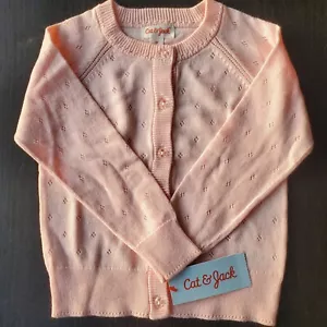 Size 2T - Girl's Pink Cardigan Sweater by Cat & Jack - New - Picture 1 of 8