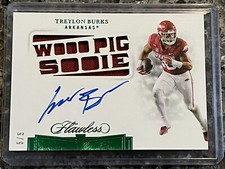 2022 Panini Flawless Treylon Burks Rookie Team Slogan Signature FOTL Emerald /5 
