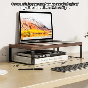 Desktop Computer Monitor Stand Desktop PC Laptop Screen Elevated Riser Organizer - Picture 1 of 24