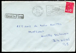 MARTINICA (23777): 1974 Lorrain cancela en portada Missent to St.Lucia - Imagen 1 de 2