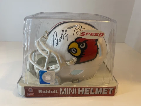 Mini Riddell Helmet Speed Louisville Cardinals Football Bobby Petrino Cover