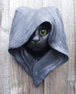 Hooded Black Cat Gothic Pagan Wiccan Ornament Gift Idea ~ Quirky Art by Firky