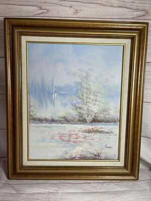 R. Wood Oil on Canvas Landscape Framed 23” X 27” Robert Wood ? - Image 1 of 4