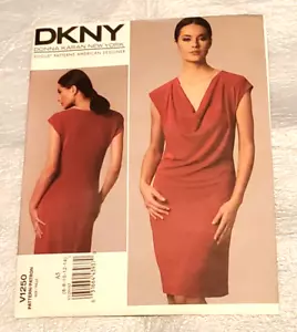 V1250 DKNY Donna Karan Vogue pattern Close-fitting dress , NEW UNCUT - Picture 1 of 3