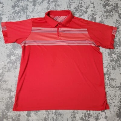 Camisa Polo Antigua Golf Para Hombre Talla XL 3 Botones Manga Corta Rayas Rojas Foto 1 de 4