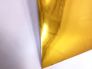 Gold Chrome Cutting Sign Lettering Craft Vinyl 24" Adhesive Backed Decal Roll - Picture 1 of 3
