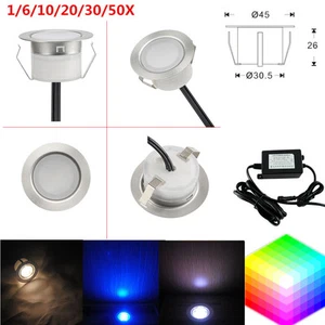 1~50PCS 45mm 12V 1W LED Outdoor Garden Stairs Path Deck Recessed Inground Lights - Picture 1 of 16