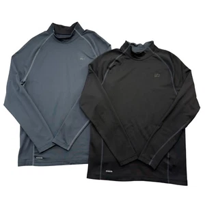 Lot of 2 Starter Mock Neck Base Layer Dri-Star Outdoor Active Black Gray Mens L - Picture 1 of 12
