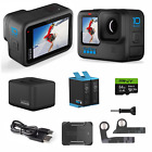 GoPro HERO10 Black Bundle: Dual Charger, Extra Battery, 64GB SD Card For Sale