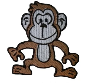 Cute Animal Monkey Life Badge Clothing Jacket Iron on Sew on Embroidered Patch - Picture 1 of 1