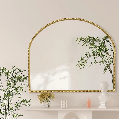 Espelho de parede arco dourado 35X28 vintage dourado largo longo arco banheiro vaidade espelho - Imagem 1 de 4