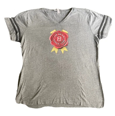 Camiseta Jim Beam Damas Grande Gris Whisky Gráfico Camiseta Foto 1 de 2