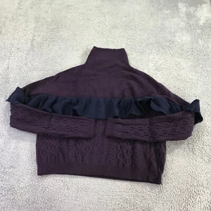 New Naadam Sweater Womens Small Volta Cable Flutter Ruffle Fisherman Wool A26 - Picture 1 of 12