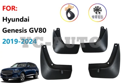 For 2019-2024 Hyundai Genesis GV80 Front & Rear Splash Guards Mud Flaps Fender - Image 1 of 4