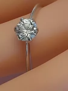 925 Diamonique Solitaire Ring size T/U - Picture 1 of 7