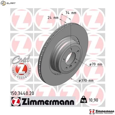 2x BRAKE DISC 150.3440.20 FOR BMW 7/E65/E66 M67D44 4.4L 8cyl 7 E65, E66, E67 - Image 1 of 4