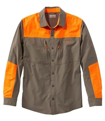 L L BEAN MEN'S TECHNICAL STRETCH UPLAND SHIRT - XL - No Fly Zone - Hunter Orange - Image 1 of 4