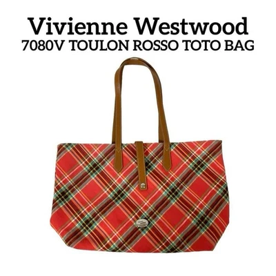 Bolso de Mano Vivienne Westwood Check Gran Capacidad Rojo 1078 Foto 1 de 4
