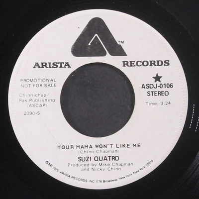 SUZI QUATRO: your mama won't like me / mono ARISTA 7" Single 45 RPM Foto 1 de 2