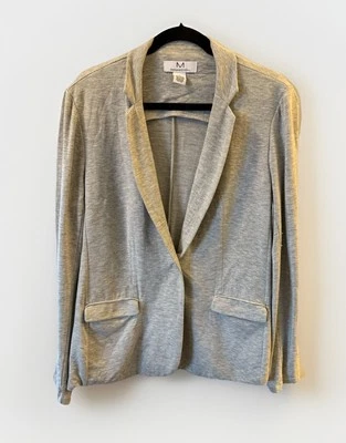 Chaqueta Blazer MAGASCHONI Mujer Grande Elastizada Ponte Tejido Gris Muesca Solapa Foto 1 de 4