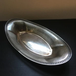 Vintage 60er Wallingford Neusilber Brot Servierschale mit ausgeschnittenem Rand Design - Bild 1 von 7