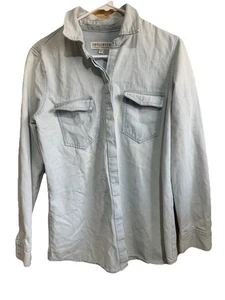 Idyllwind Miranda Lambert Plaid Western Shirt Sz Medium BlueWhite Ruffled Denim - Picture 1 of 5