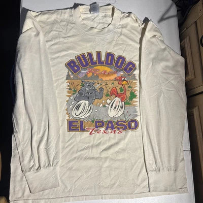 Camisa XL Para Hombre Vintage Bulldog Race El Paso Tex Foto 1 de 4