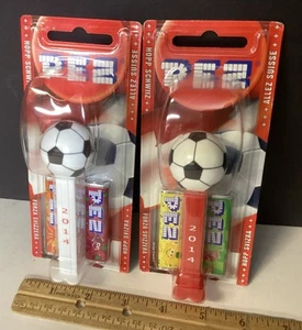 Pez 2014 Switzerland Set Soccer Football Red & White Stem Rare Read - Imagen 1 de 7