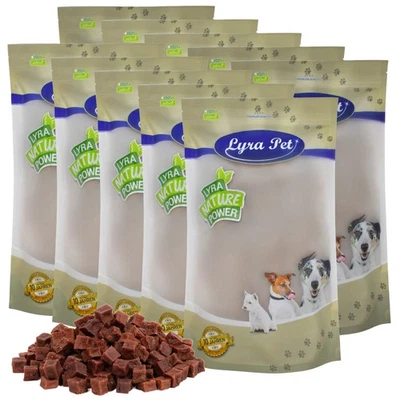 10 kg Rindfleischwürfel Kausnack Kauartikel Hundefutter Hund fettarm Lyra Pet® - Bild 1 von 4