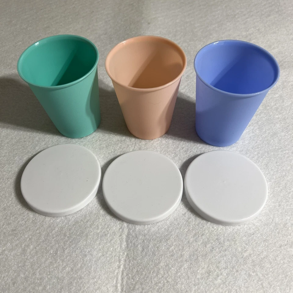 Contenedor de 3 vasos de bebida con tapa de almacenamiento vaso de bebida fría reutilizable Foto 1 de 4