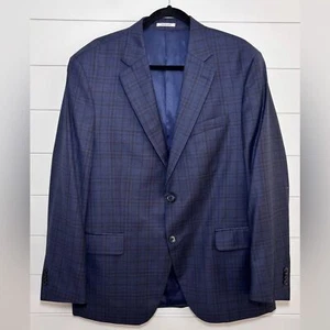 Peter Millar Tailored Fit Plaid Wool Sport Coat Size 44R - Picture 1 of 12