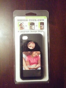 DIY Design-Your-Own iPhone 4 4s Black Case, Add Your Photos, Designs, Prints - Picture 1 of 6