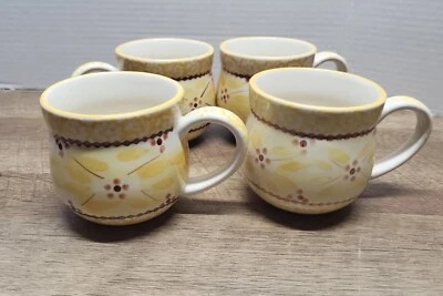 Temp-tations By Tara Old World Yellow Coffee Mugs Set Of 4 - Image 1 of 4