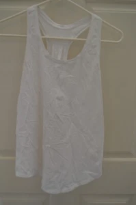Camiseta sin mangas para mujer LULULEMON blanca espalda cruzada talla 2/4 - Imagen 1 de 3