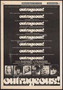OUTRAGEOUS! - Original 1977 Trade AD/ poster_ Craig Russell _Female Impersonator - Imagen 1 de 1
