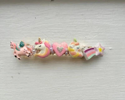 Pinzas para el cabello unicornios, corazones, cristales y perlas  Foto 1 de 4