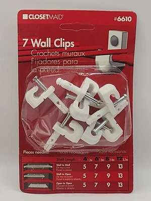 Clips de pared de limpieza de armario para paneles de yeso-#6610- 7 unidades de estante a pared Foto 1 de 2