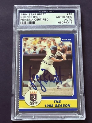 Autógrafo firmado por George Brett 1984 estrella #15 PSA ADN Foto 1 de 3