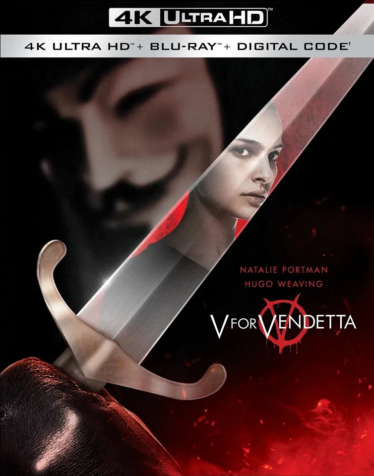 V for Vendetta (Natalie Portman Hugo Weaving) New 4K Ultra HD Region B Blu-ray - Image 1 of 1