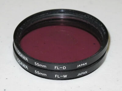 *** 55mm FL-D + FL-W Papr of Two Fluorecent Filters by Osawa  #55m6st+lcxxx - Image 1 of 3