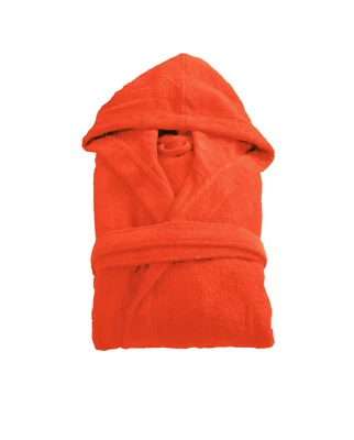 Terry Towelling Hooded Bath robe Dressing Gown Turkish Cotton with Hood Bathrobe - Image 1 of 4