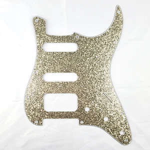 D'Andrea 4-Ply 11-Hole Stratocaster Pickguard HSS Coil Vintage Silver Sparkle - Picture 1 of 3