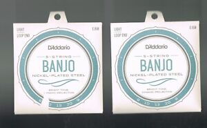 BANJO 5-STRING LIGHT LOOP END D'ADDARIO NICKEL PLATED STEEL EJ60 - LOT DE 2
