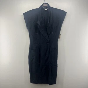 Vestido Vintage Et Al by Ronnie Rosado Para Mujer 6 Azul Mezcla de Lino Botón Nuevo de Lote Antiguo - Imagen 1 de 7