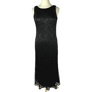 Nikki Morgan sleeveless summer ladies black evening Lace long Sz. 6 Formal Lined - Picture 1 of 8