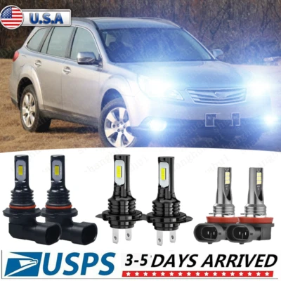 Kit combinado de 6 bombillas antiniebla LED para Subaru Outback 2010-2014 6000 k Foto 1 de 4