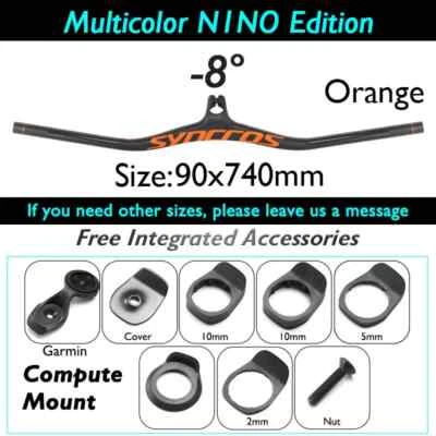 Carbon Fiber Mountain Bicycle Integrated Handlebars -8 -17 -25 Degree 90x740mm - Image 1 of 4